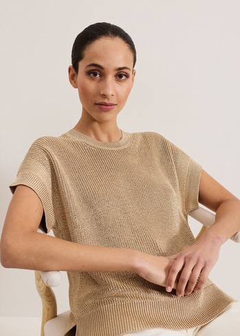 Phase Eight Rylee Tabard Knitwear Gold USA | 1735846-AI